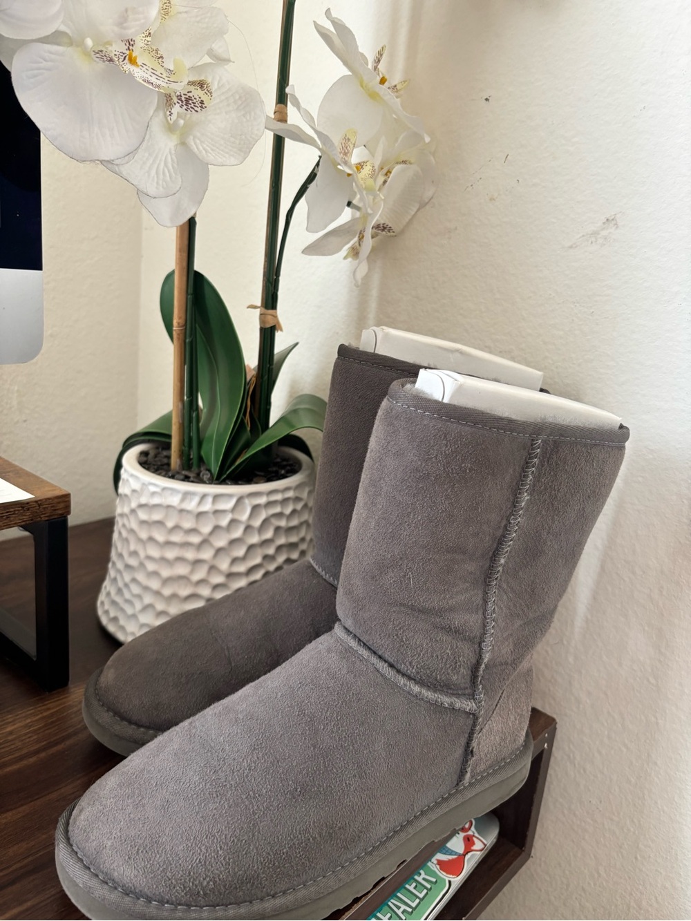 Grey Ugg Regular Size boots